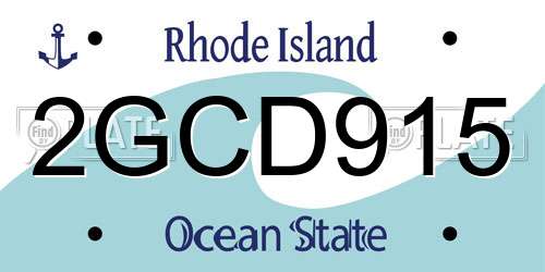 2GCD915 Rhode Island License Plate