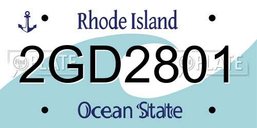 2GD2801 Rhode Island License Plate