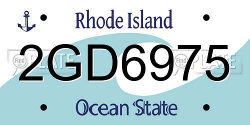 2GD6975 Rhode Island License Plate