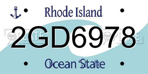 2GD6978 Rhode Island License Plate