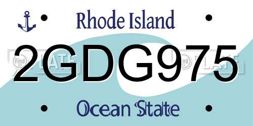 2GDG975 Rhode Island License Plate