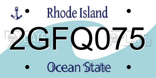 2GFQ075 Rhode Island License Plate