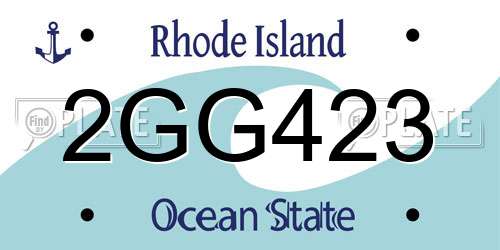 2GG423 Rhode Island License Plate