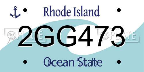 2GG473 Rhode Island License Plate