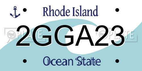 2GGA23 Rhode Island License Plate