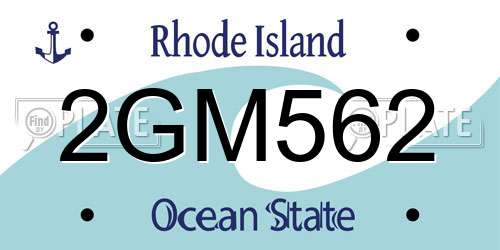 2GM562 Rhode Island License Plate