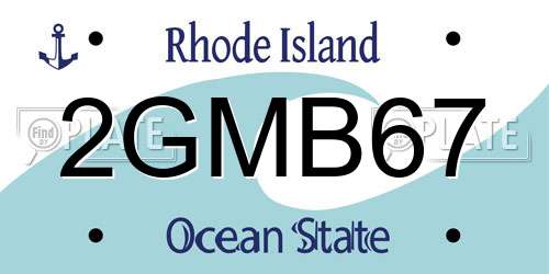 2GMB67 Rhode Island License Plate