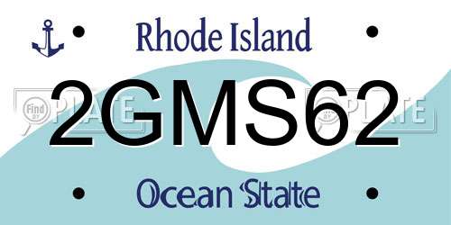 2GMS62 Rhode Island License Plate
