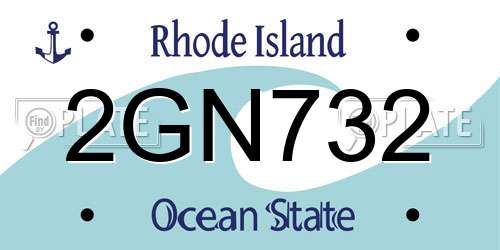 2GN732 Rhode Island License Plate