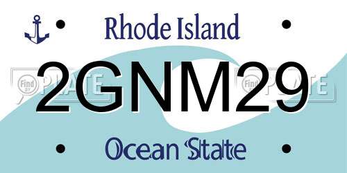 2GNM29 Rhode Island License Plate