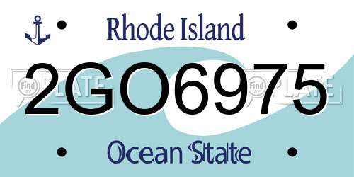 2GO6975 Rhode Island License Plate