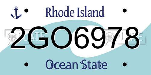 2GO6978 Rhode Island License Plate