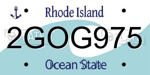 2GOG975 Rhode Island License Plate