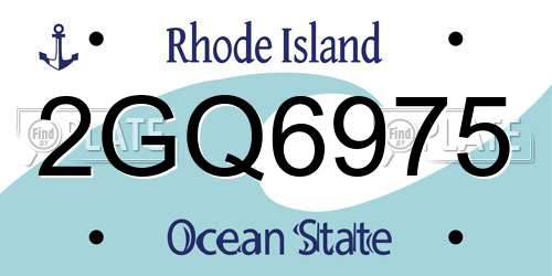 2GQ6975 Rhode Island License Plate