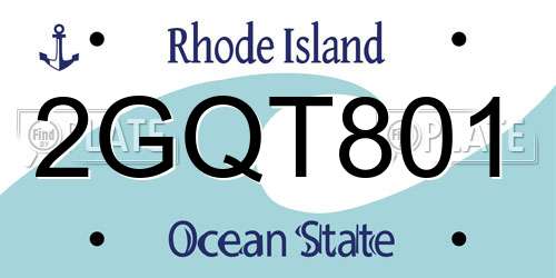 2GQT801 Rhode Island License Plate