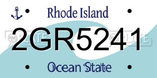 2GR5241 Rhode Island License Plate