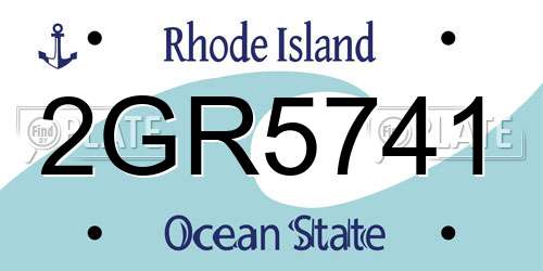 2GR5741 Rhode Island License Plate