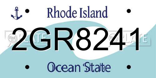 2GR8241 Rhode Island License Plate