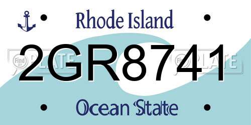 2GR8741 Rhode Island License Plate
