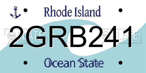 2GRB241 Rhode Island License Plate