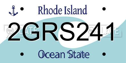 2GRS241 Rhode Island License Plate