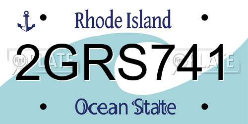 2GRS741 Rhode Island License Plate