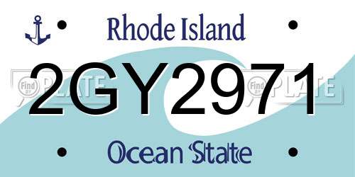 2GY2971 Rhode Island License Plate