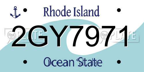2GY7971 Rhode Island License Plate