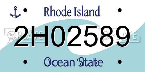2H02589 Rhode Island License Plate