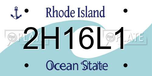 2H16L1 Rhode Island License Plate