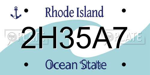 2H35A7 Rhode Island License Plate