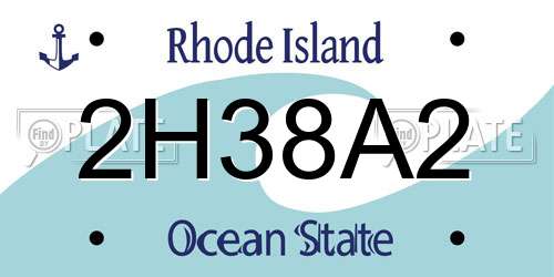 2H38A2 Rhode Island License Plate