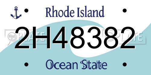2H48382 Rhode Island License Plate