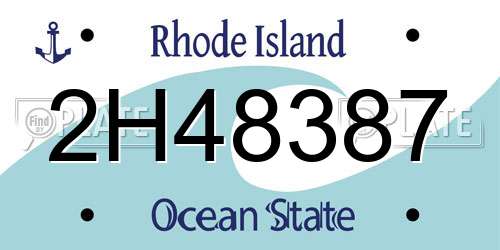 2H48387 Rhode Island License Plate