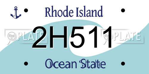 2H511 Rhode Island License Plate
