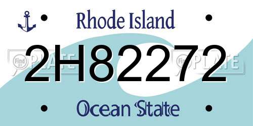 2H82272 Rhode Island License Plate