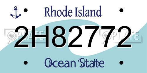 2H82772 Rhode Island License Plate