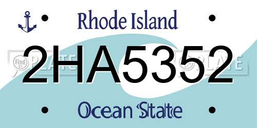 2HA5352 Rhode Island License Plate