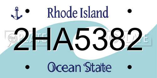 2HA5382 Rhode Island License Plate