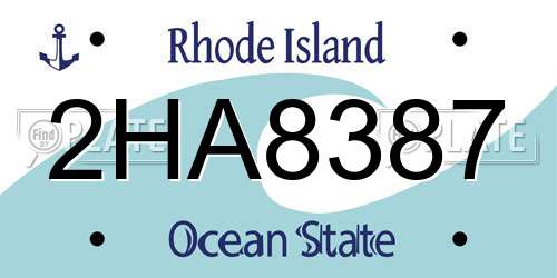 2HA8387 Rhode Island License Plate
