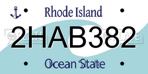 2HAB382 Rhode Island License Plate
