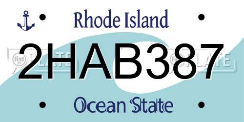 2HAB387 Rhode Island License Plate