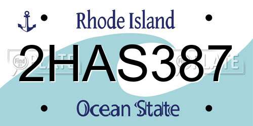 2HAS387 Rhode Island License Plate