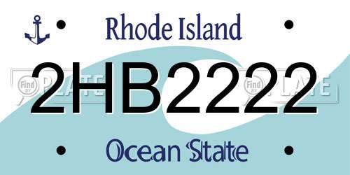 2HB2222 Rhode Island License Plate