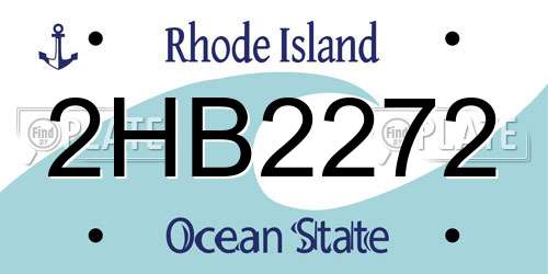 2HB2272 Rhode Island License Plate