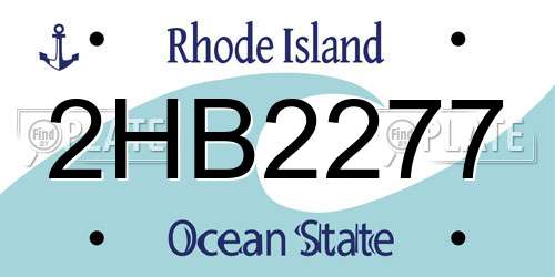 2HB2277 Rhode Island License Plate