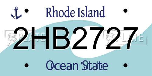 2HB2727 Rhode Island License Plate