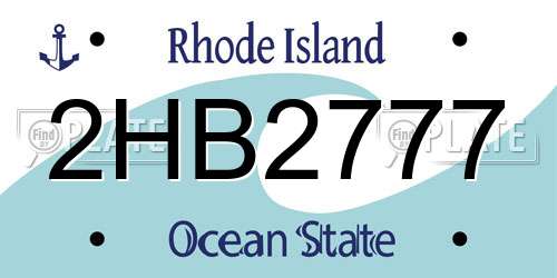 2HB2777 Rhode Island License Plate
