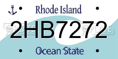 2HB7272 Rhode Island License Plate