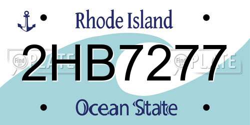 2HB7277 Rhode Island License Plate